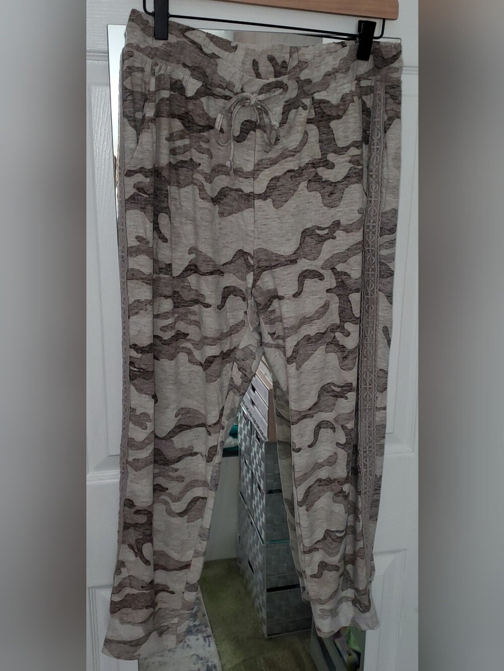 Hem & Thread Taupe and Light Gray Camo Lounge Pants